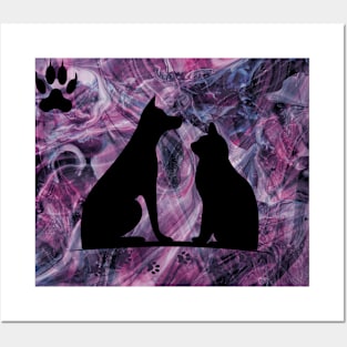 cat dog Posters and Art